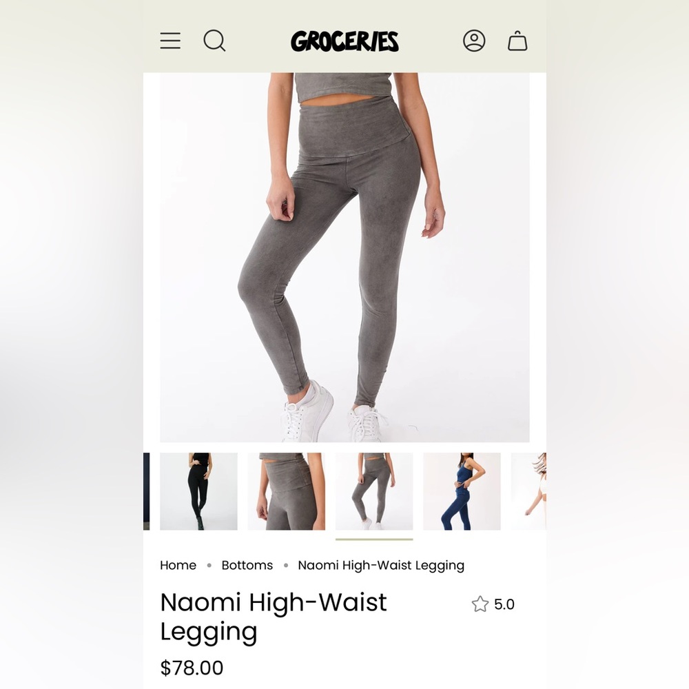 Groceries Apparel High Waist Legging in Gray Size Large